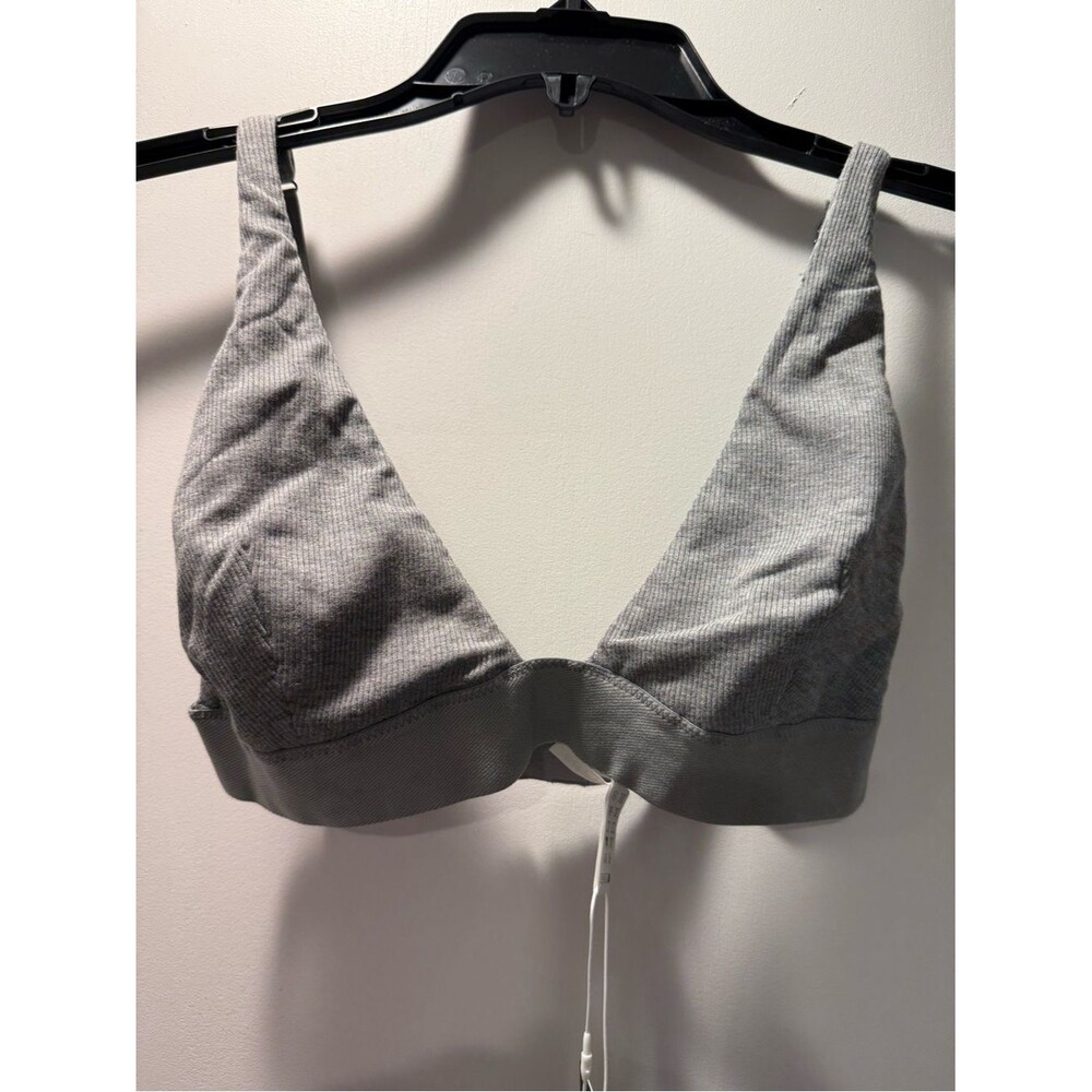 HALARA Light Gray Ribbed Wireless Bralette